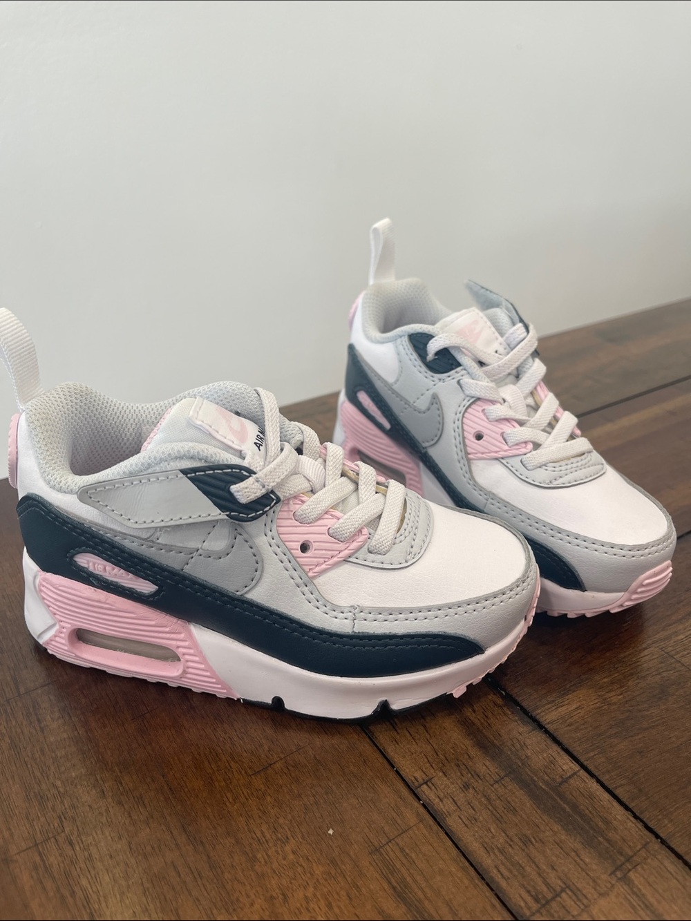 Nike Kids White Pink and Gray Air Max Style Sneakers